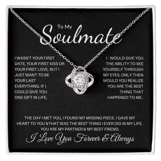 To My Soulmate | I Love You, Forever & Always - Love Knot Necklace