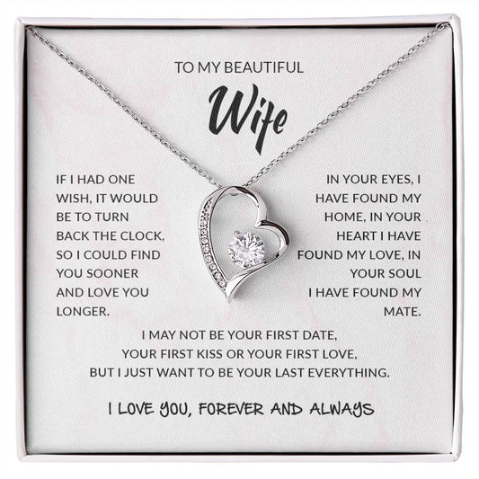 To My Beautiful Wife | I Love You, Forever & Always - Forever Love Necklace